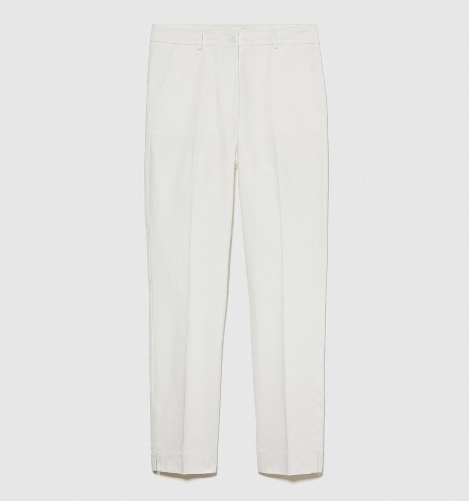 Regular fit chinos - women's chino trousers - White | Sisley image number 5